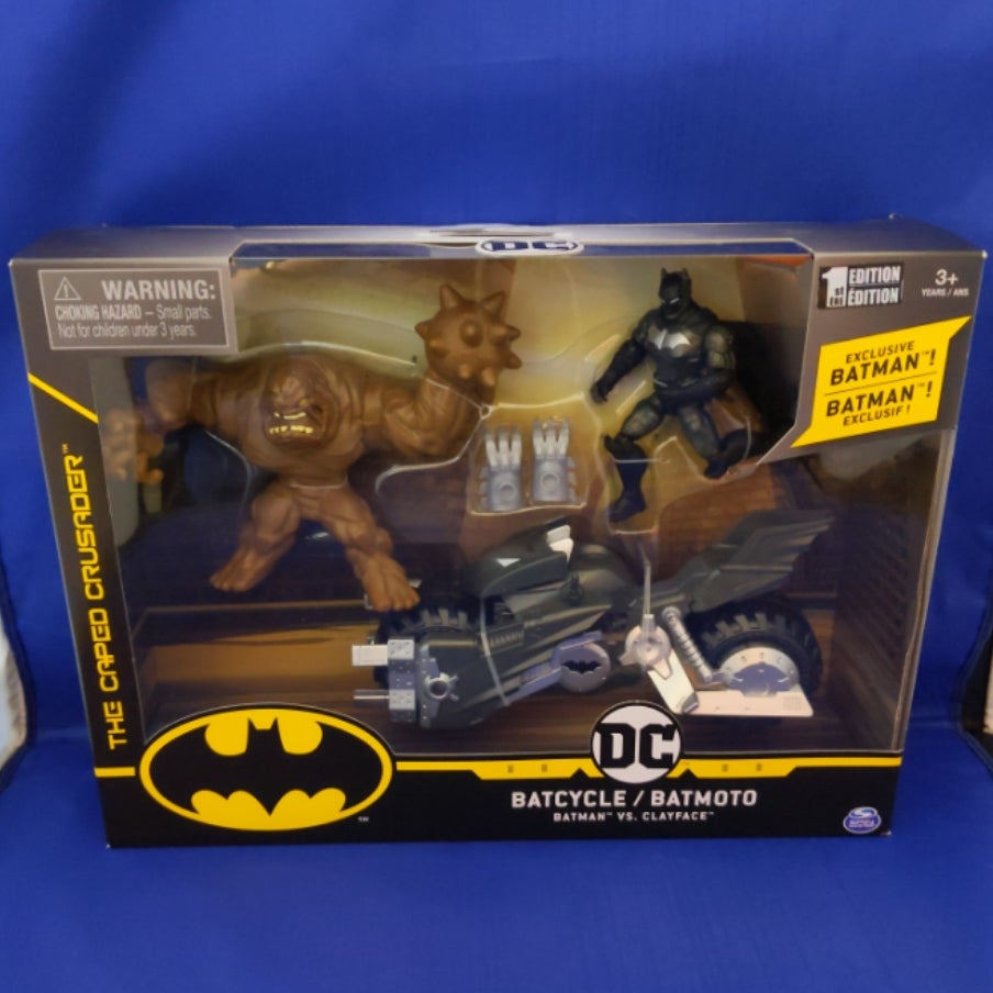 Batman vs. Clayface w Batcycle DC The Caped Crusader Toy